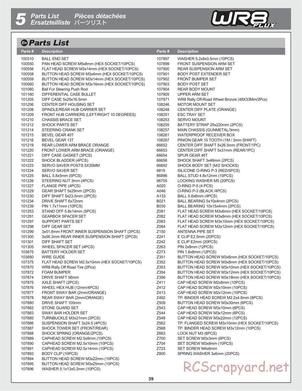 HPI - WR8 Flux Rally - Manual - Page 39