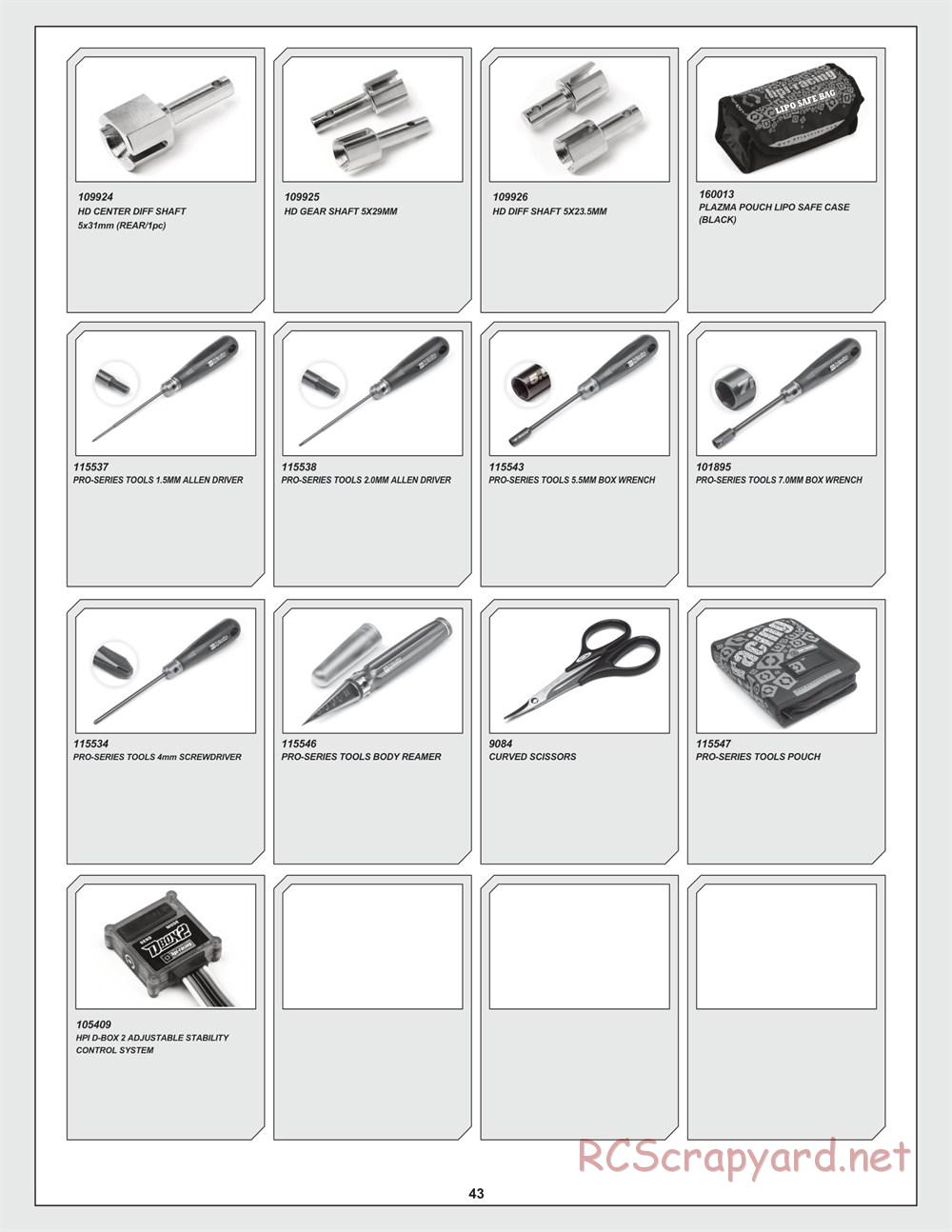 HPI - WR8 Flux Rally - Manual - Page 43