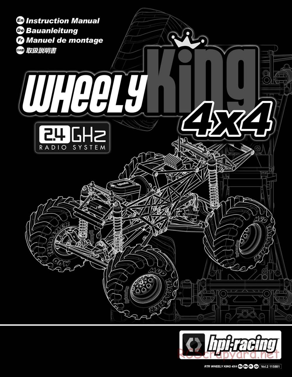 HPI - Wheely King 4x4 - Manual - Page 1