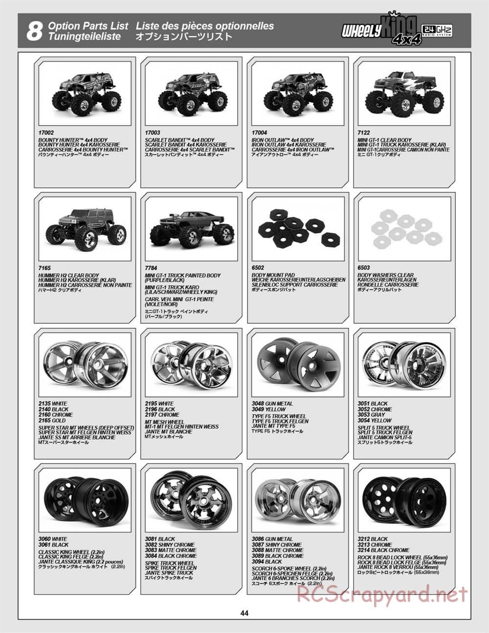HPI - Wheely King 4x4 - Manual - Page 44