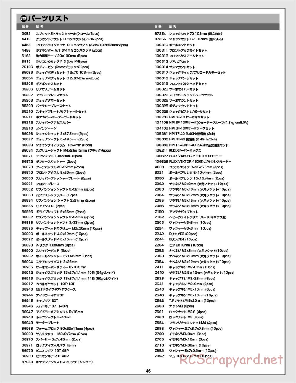 HPI - E-Firestorm 10T Flux - Manual - Page 46