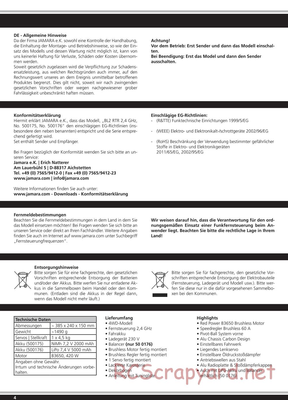 Jamara - BL-2 - Manual - Page 4