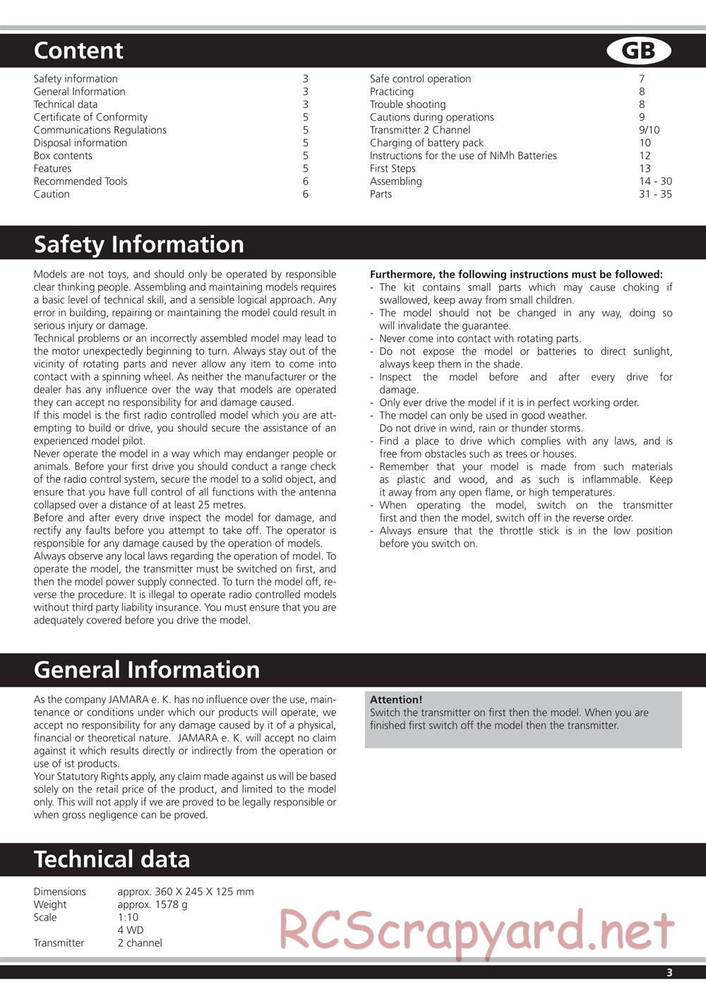Jamara - Crossbone - Manual - Page 3