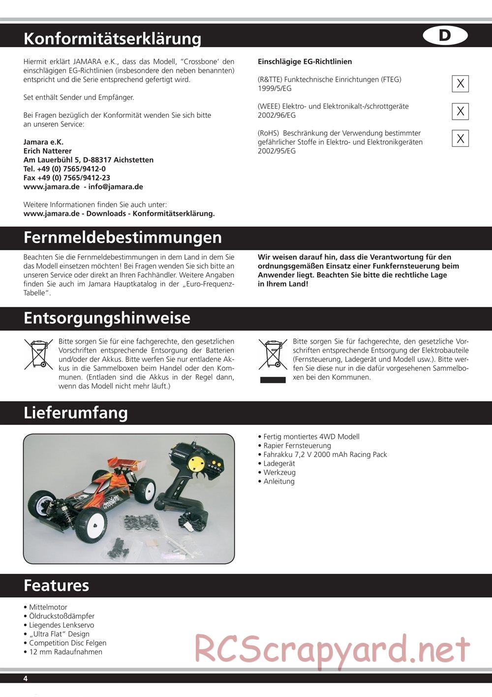 Jamara - Crossbone - Manual - Page 4