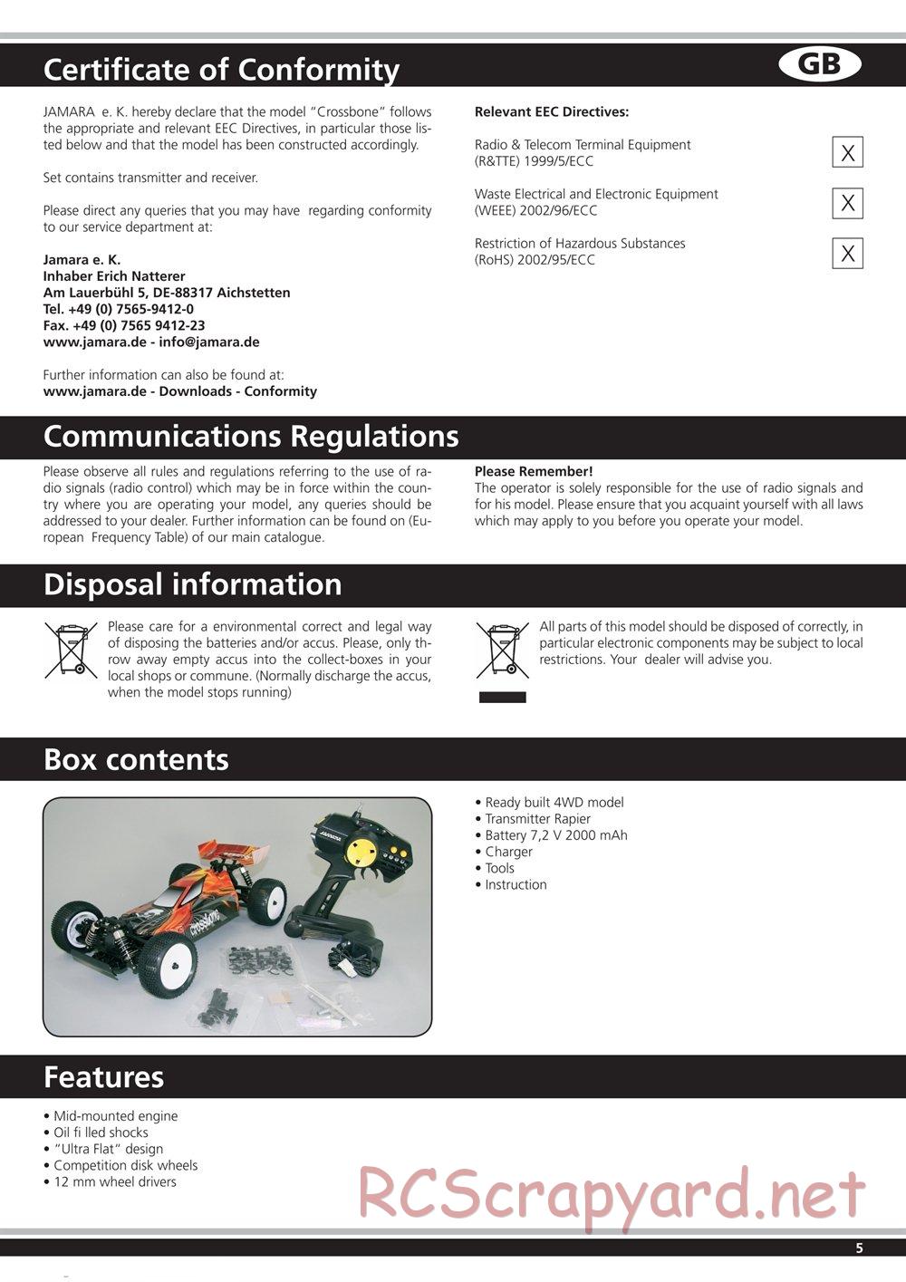Jamara - Crossbone - Manual - Page 5