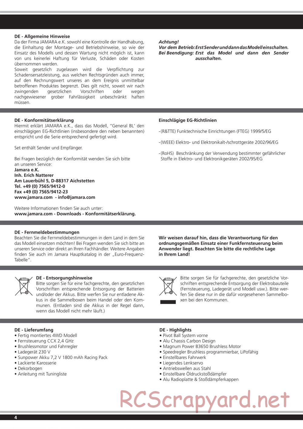 Jamara - General - Manual - Page 4