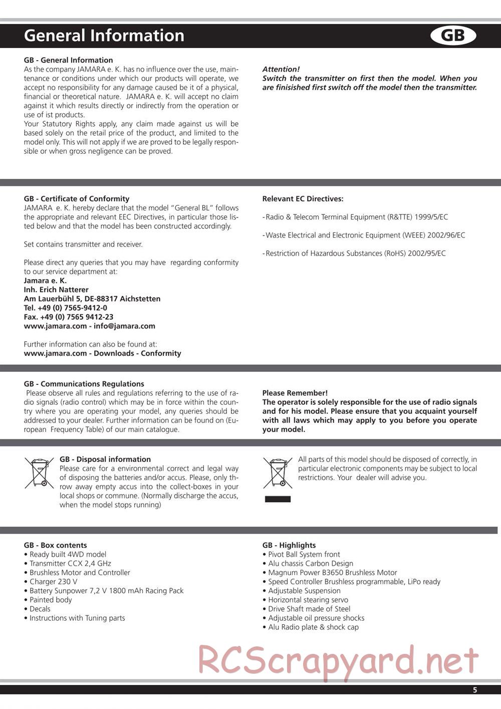 Jamara - General - Manual - Page 5