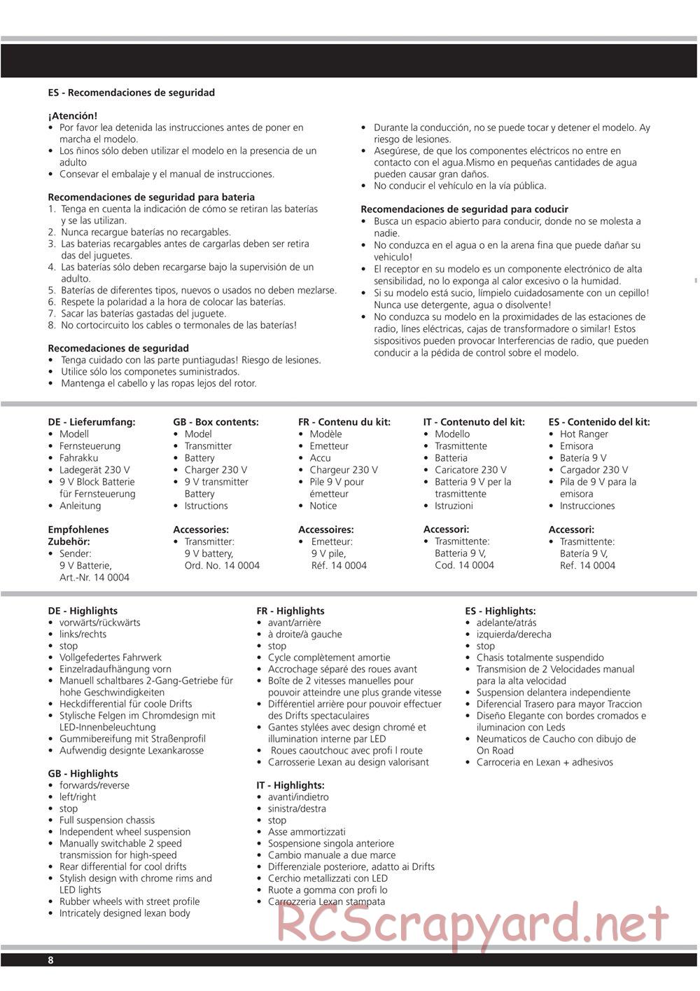 Jamara - Hot Ranger - Manual - Page 8