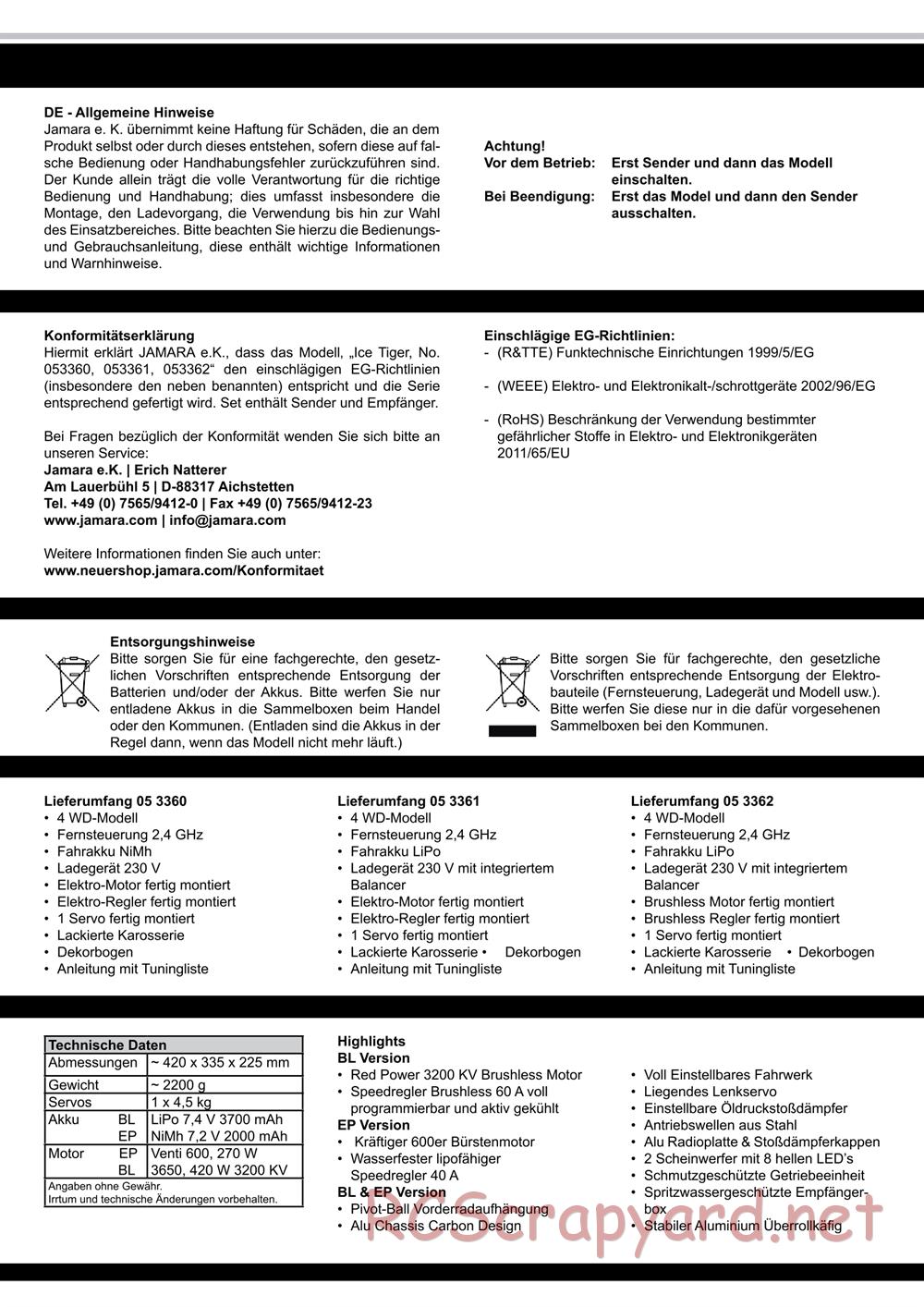 Jamara - Tiger Ice (Ice Tiger) - Manual - Page 4