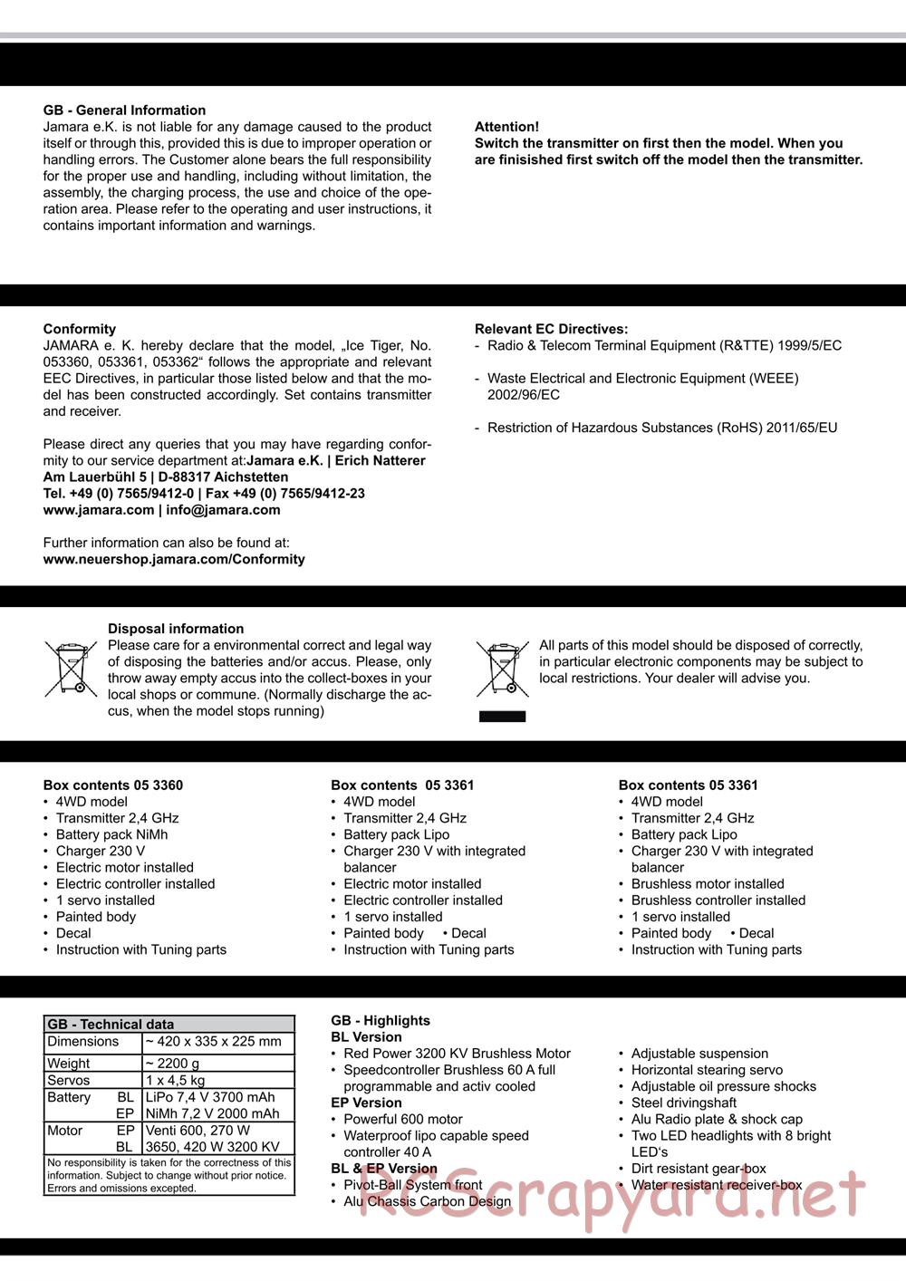 Jamara - Tiger Ice (Ice Tiger) - Manual - Page 5