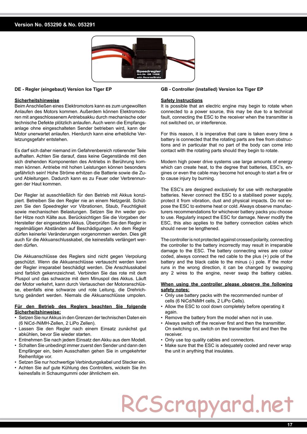 Jamara - Tiger Ice (Ice Tiger) - Manual - Page 17