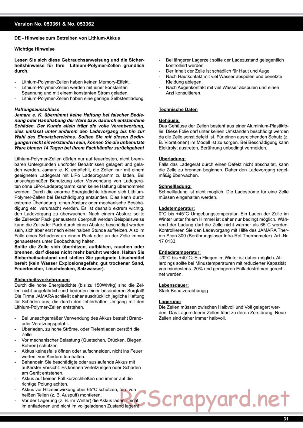 Jamara - Tiger Ice (Ice Tiger) - Manual - Page 31