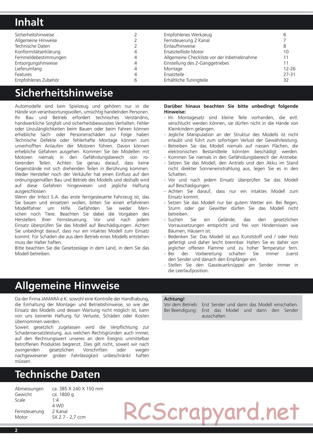 Jamara - Infect S.A. - Manual - Page 2