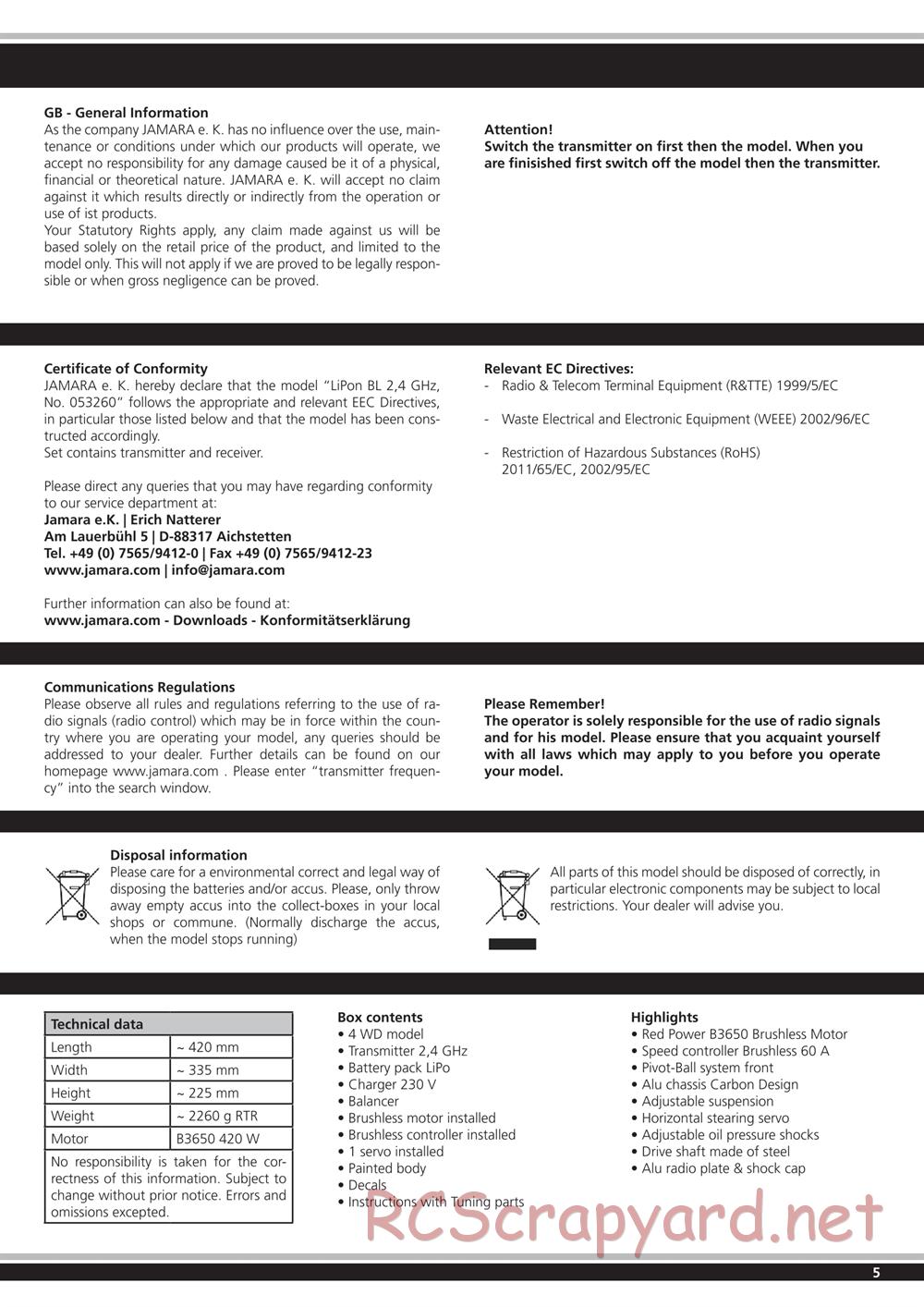 Jamara - Lipon BL - Manual - Page 5