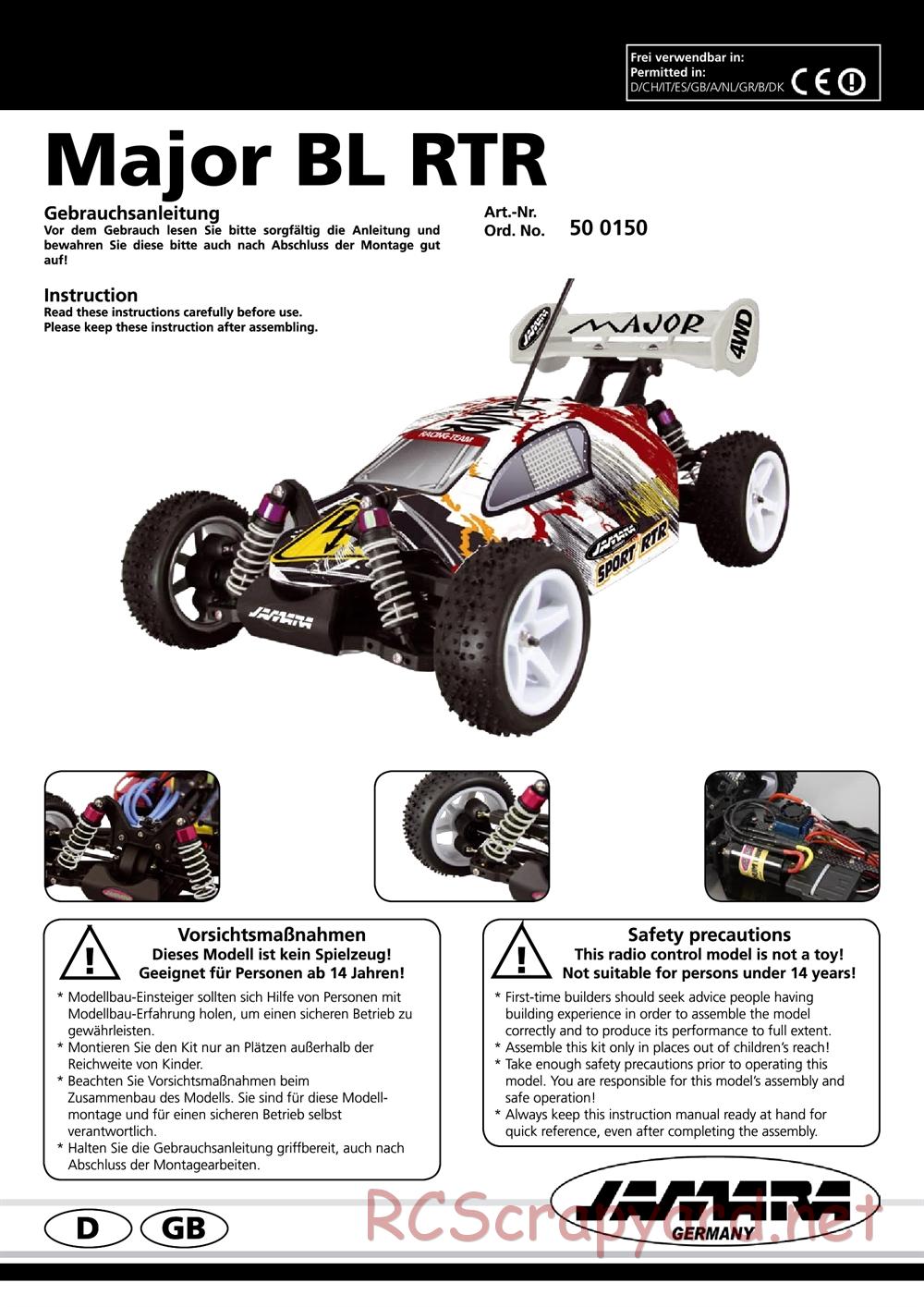 Jamara - Major BL RTR - Manual - Page 1