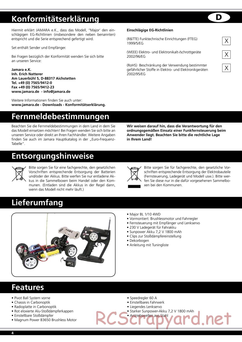 Jamara - Major BL RTR - Manual - Page 4