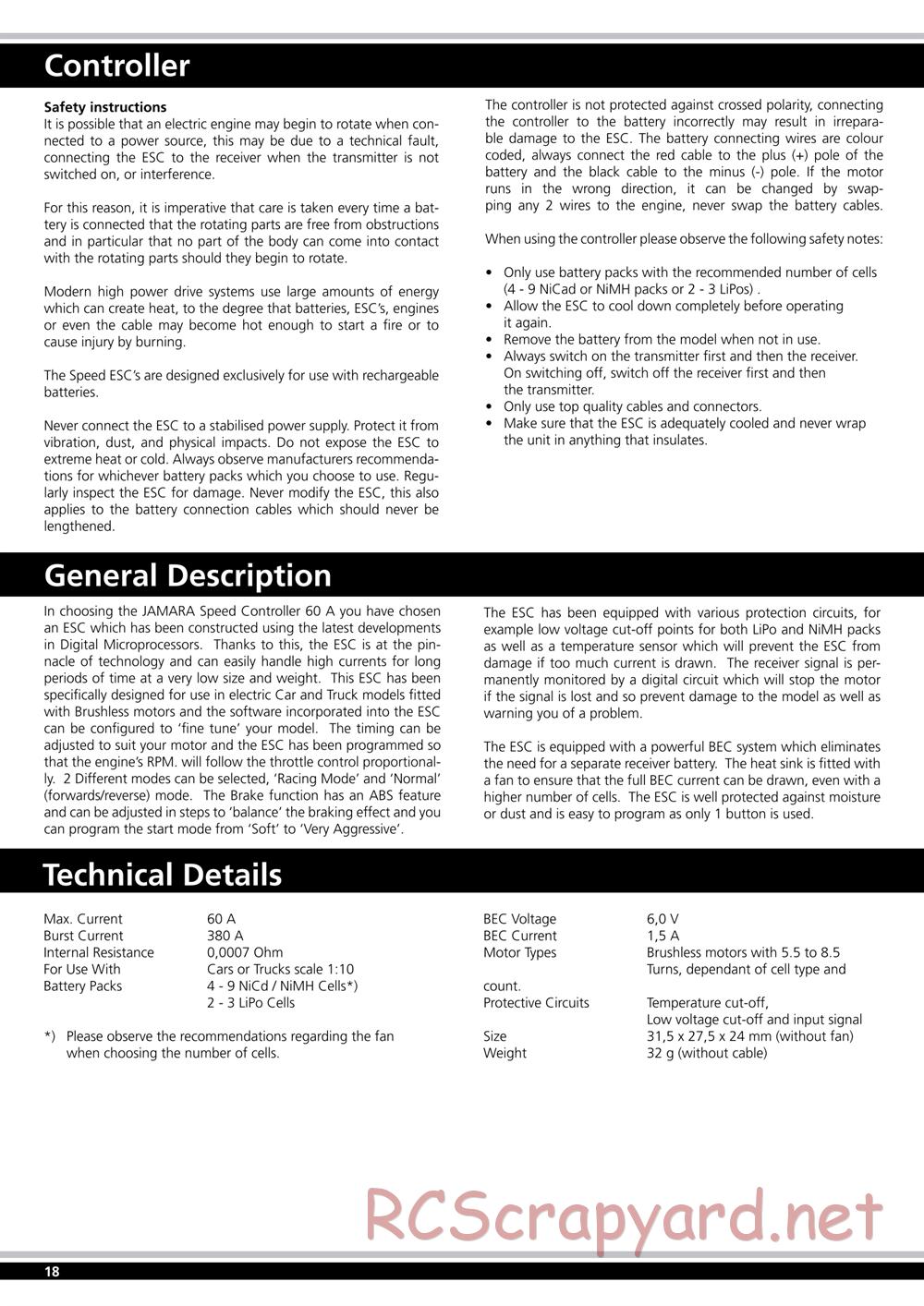 Jamara - Major BL RTR - Manual - Page 18