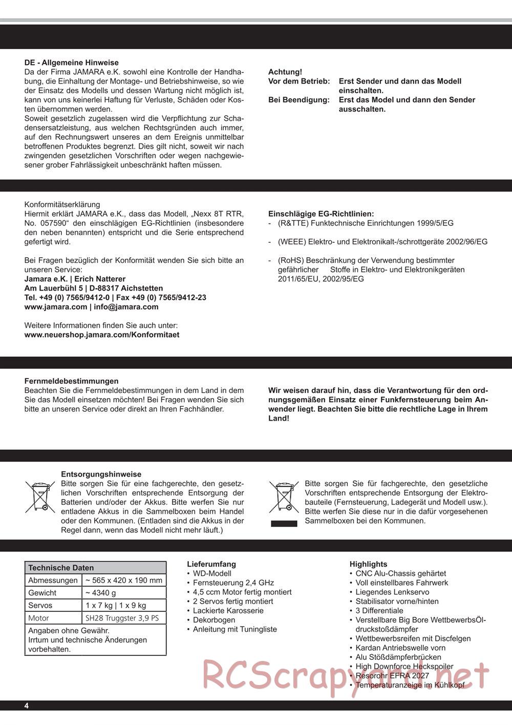 Jamara - Nexx-8T - Manual - Page 4