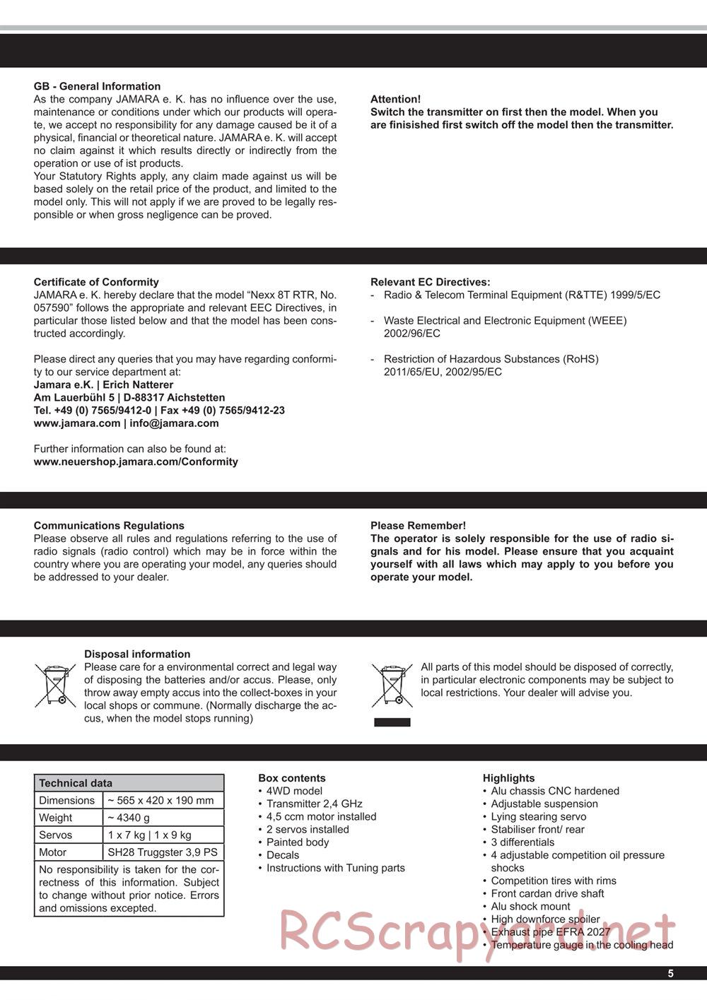 Jamara - Nexx-8T - Manual - Page 5