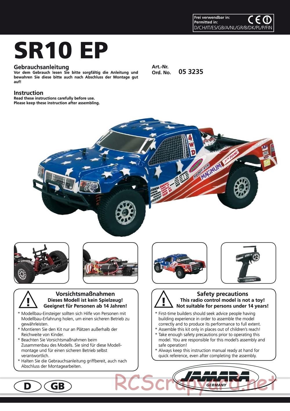 Jamara - SR10 EP - Manual - Page 1