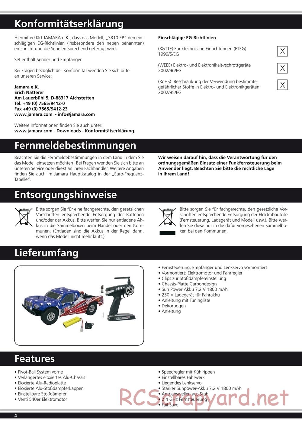 Jamara - SR10 EP - Manual - Page 4