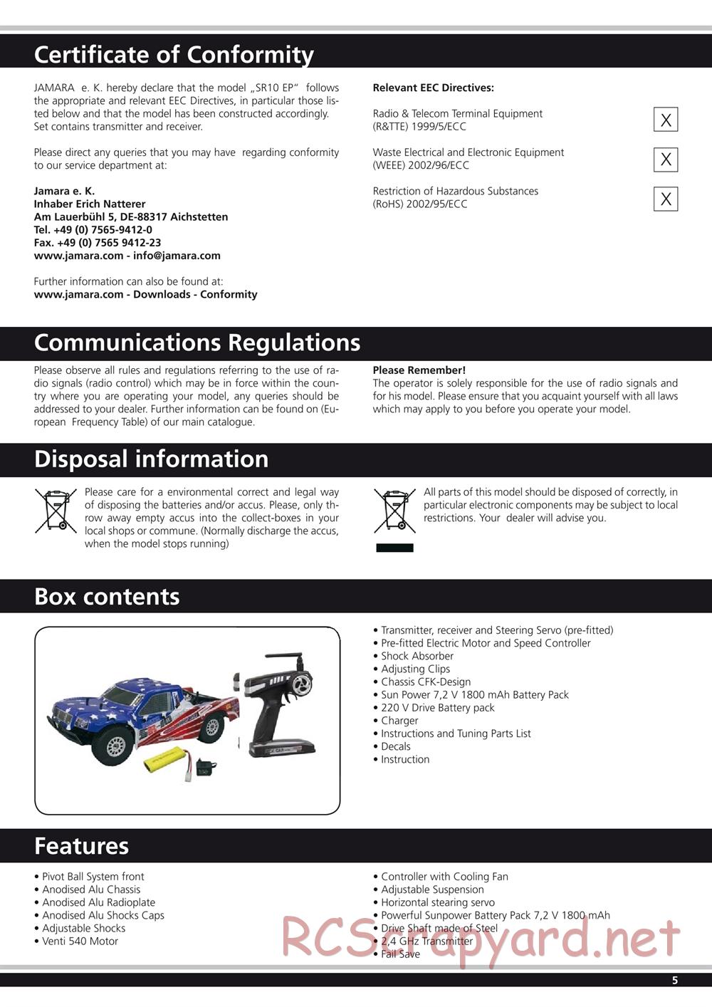 Jamara - SR10 EP - Manual - Page 5