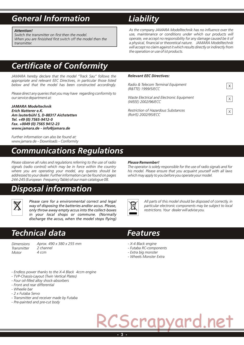 Jamara - Track Sau - Manual - Page 3