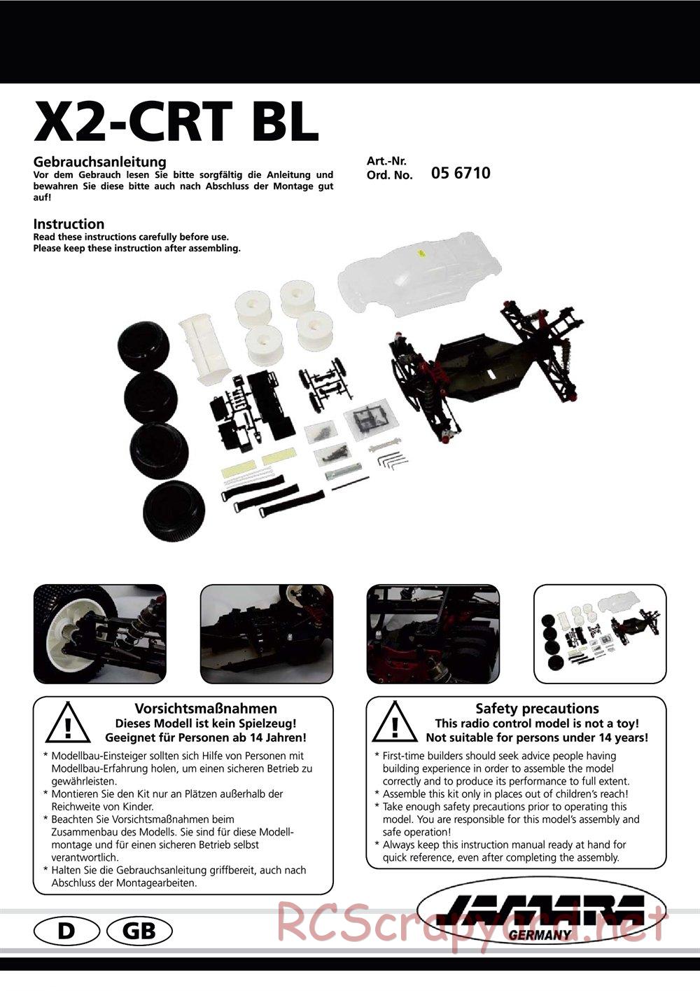 Jamara - X2-CRT BL - Manual - Page 1