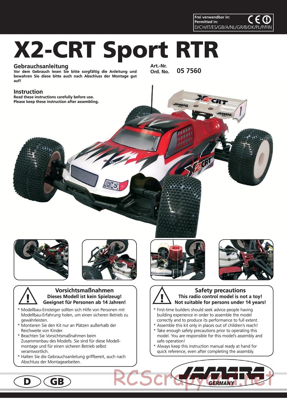 Jamara - X2-CRT Sport - Manual - Page 1
