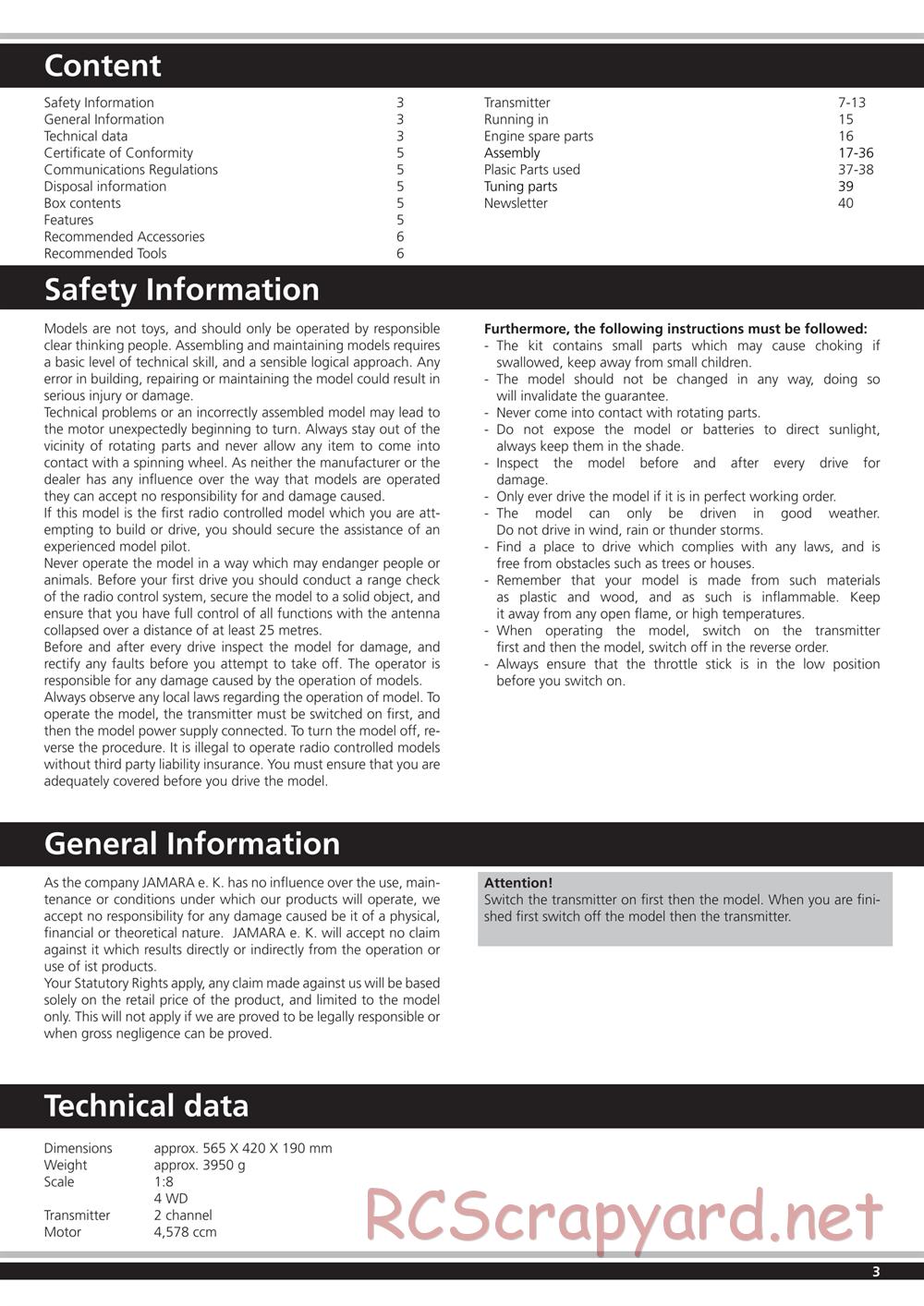 Jamara - X2-CRT Sport - Manual - Page 3