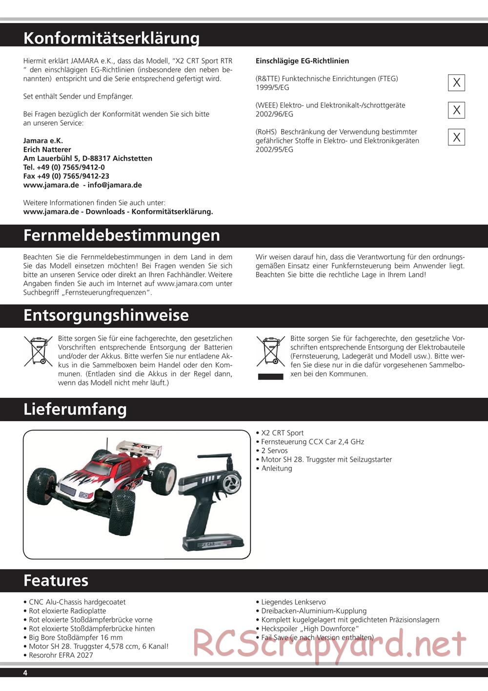 Jamara - X2-CRT Sport - Manual - Page 4