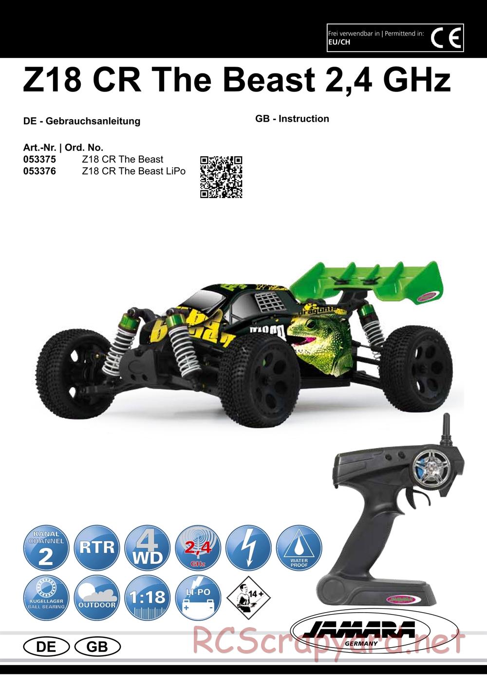 Jamara - Z18 CR The Beast - Manual - Page 1