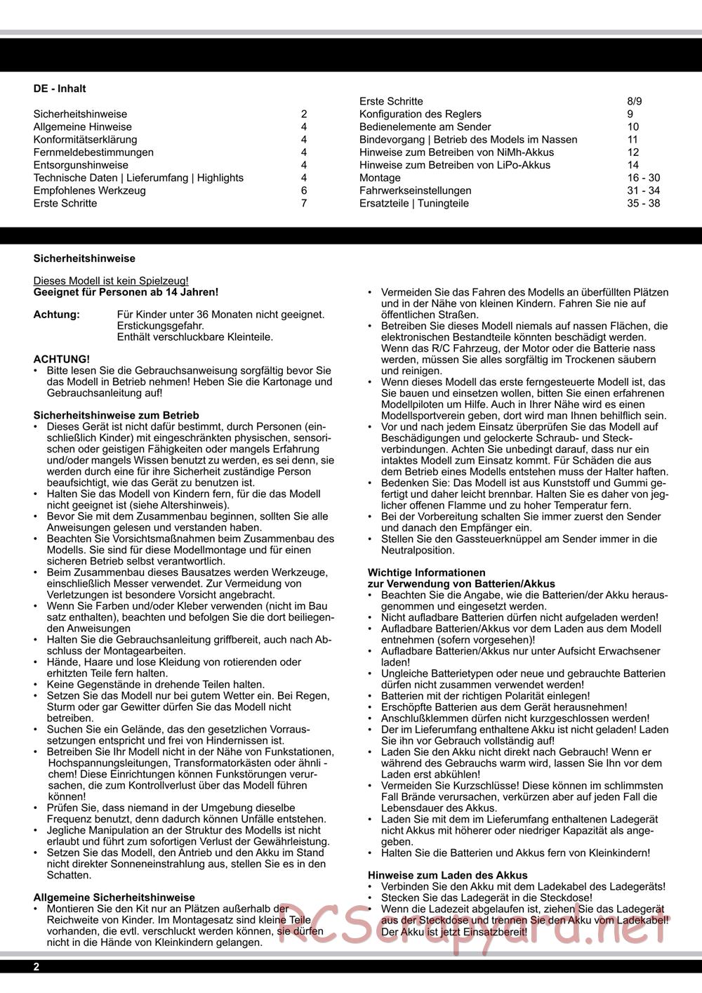 Jamara - Z18 CR The Beast - Manual - Page 2