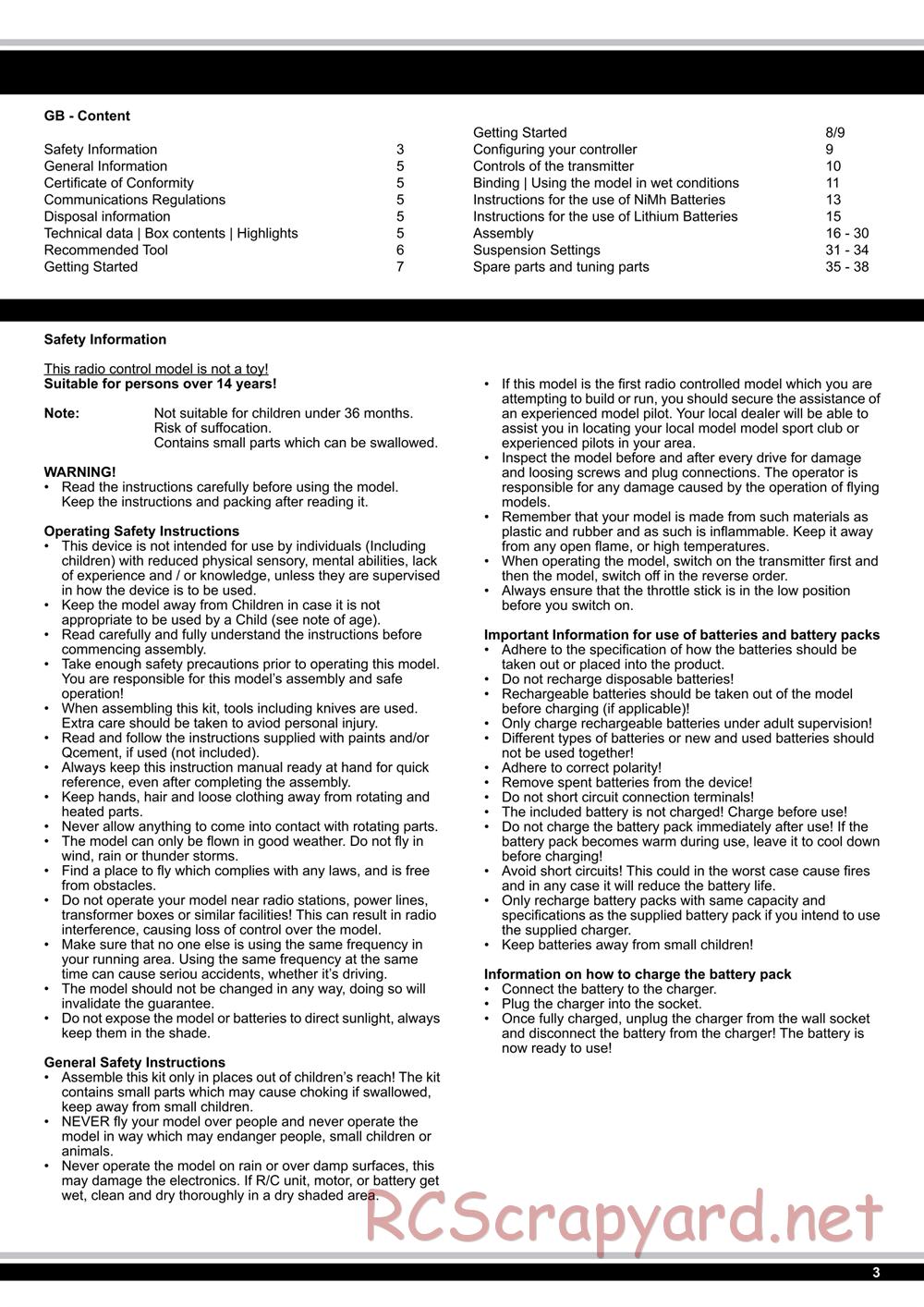Jamara - Z18 CR The Beast - Manual - Page 3
