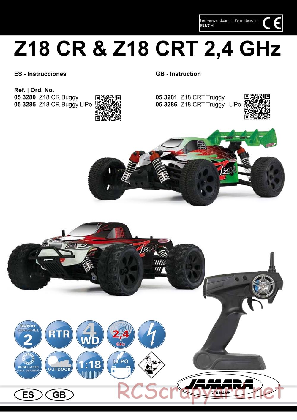Jamara - Z18 CR Buggy - Manual - Page 1