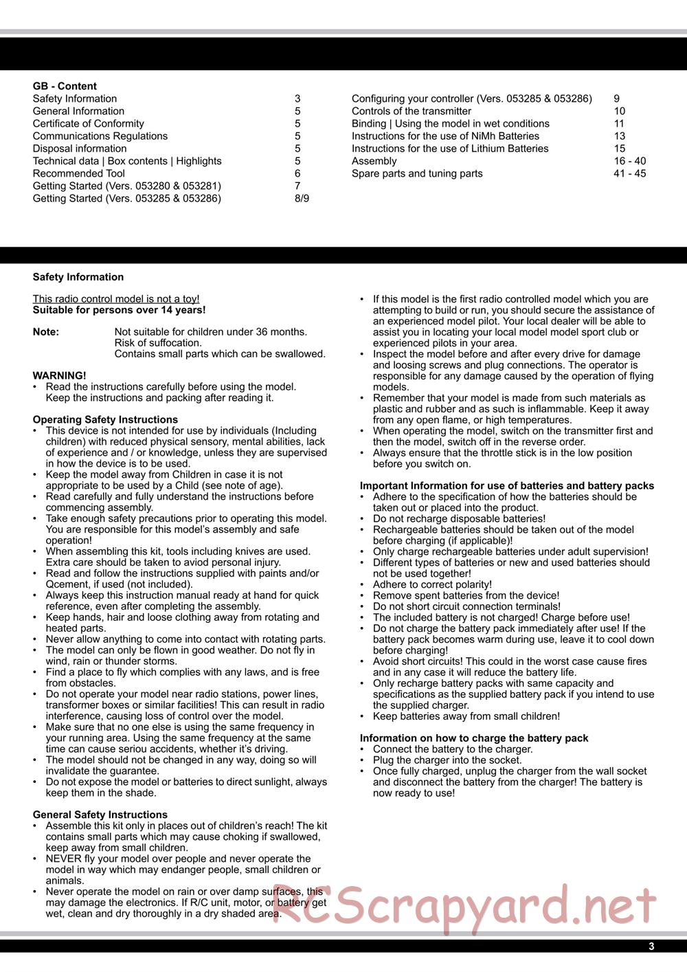 Jamara - Z18 CR Buggy - Manual - Page 3