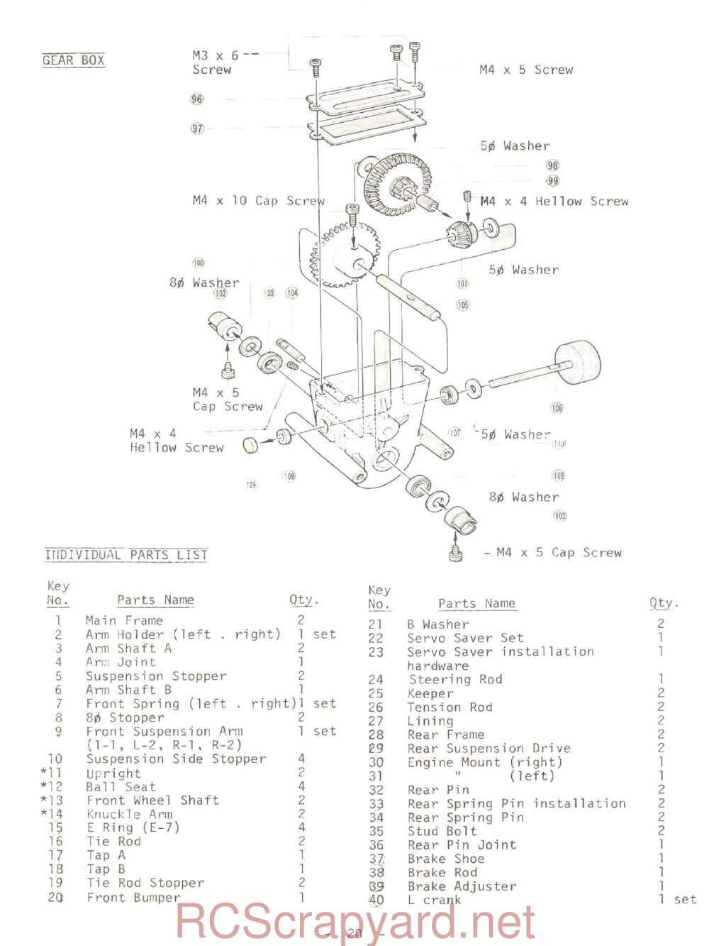 Kyosho - 2289 Circuit-20 Rowdy-Baja - Manual - Page 20