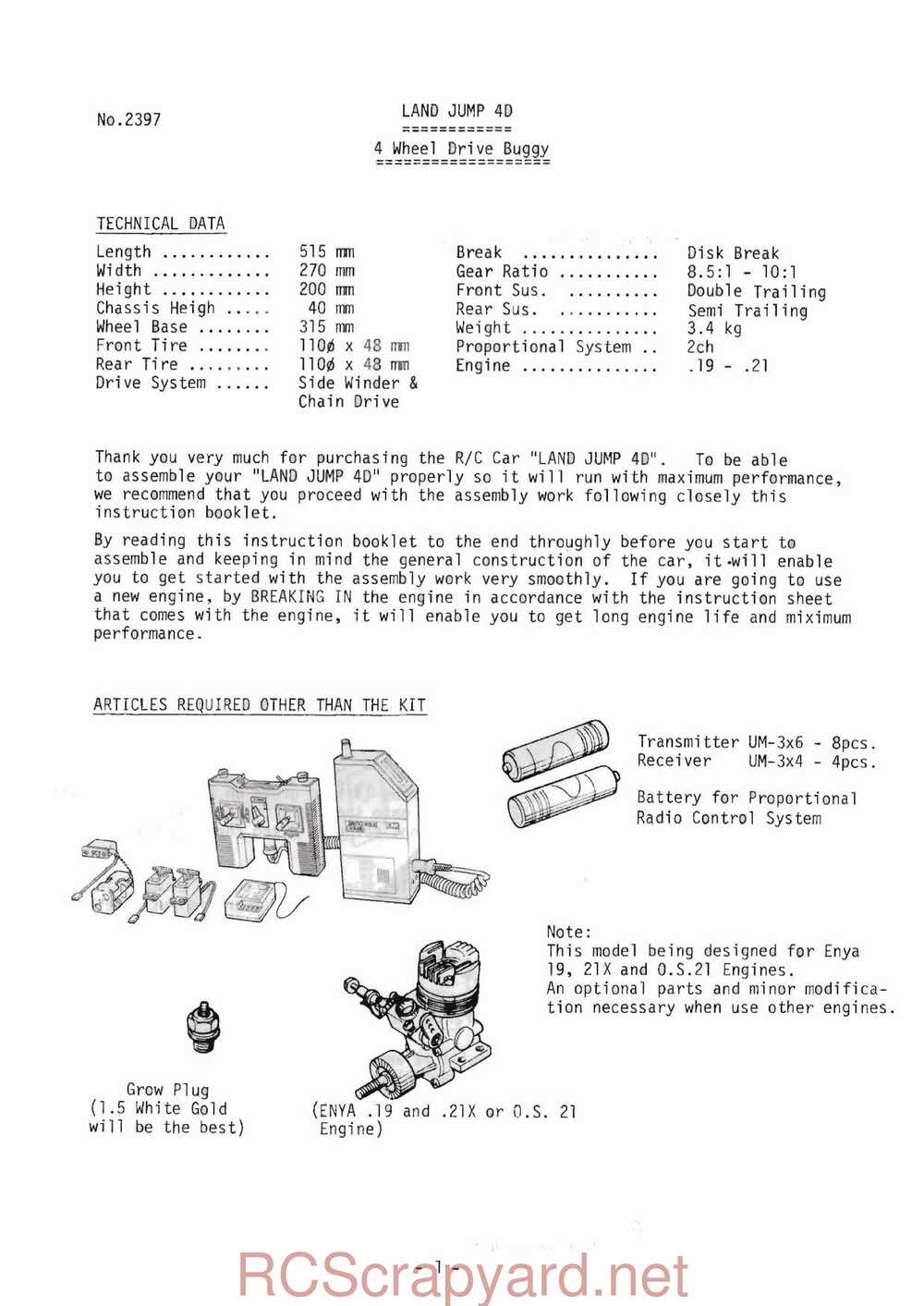 Kyosho - 2397 - Land-Jump-4D - with-Supliment - Manual - Page 02