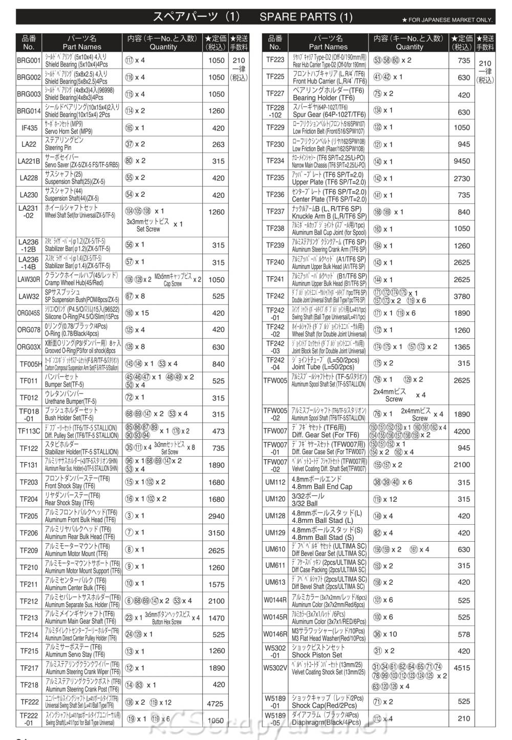 Kyosho - TF-6 SP - 30025 - RC Model Parts