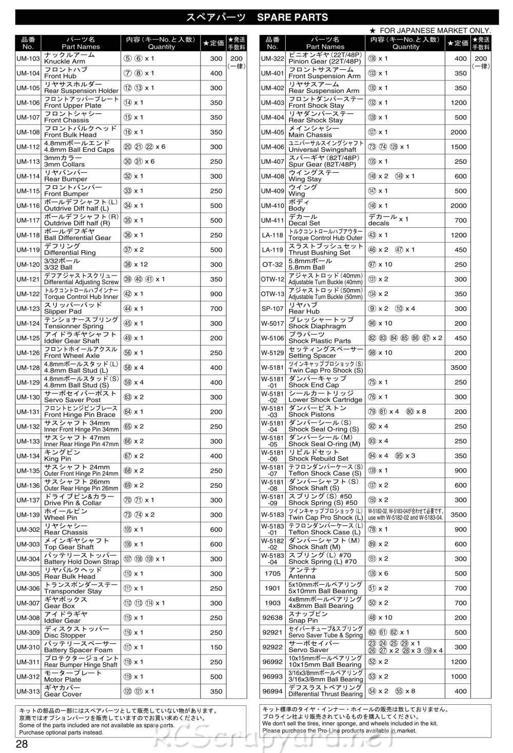 Kyosho - EP Ultima-RB Type-R - 30071 - RC Model Parts