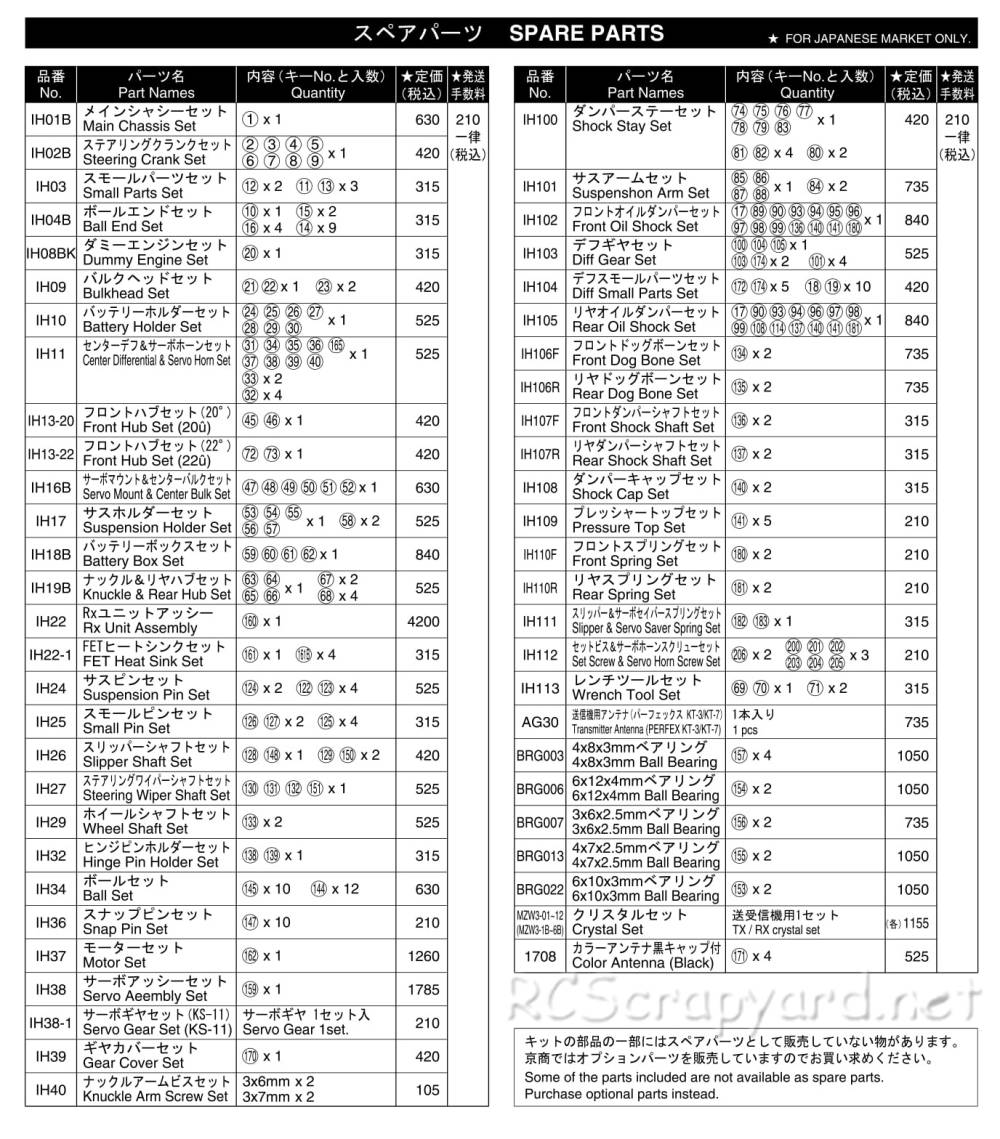 Kyosho - EP Half8 Mini Inferno ST - 30122 - RC Model Parts