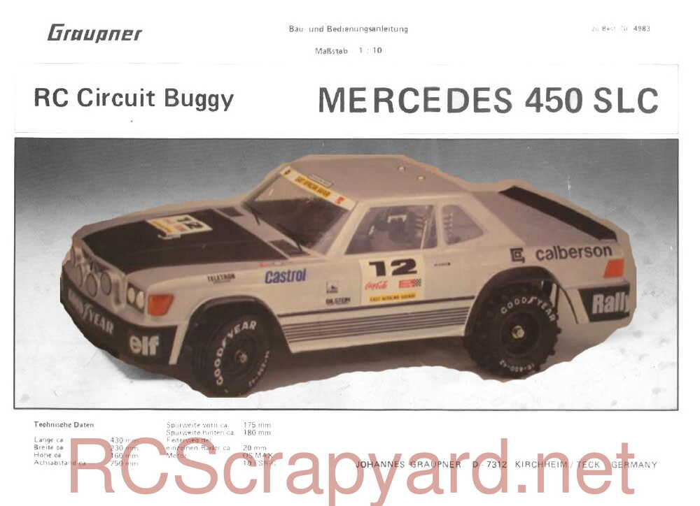 Kyosho - 2396 - 3024 - Graupner - Merc 450 SLC - Manual - Page 01