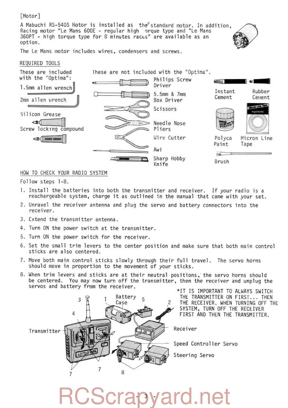 Kyosho - 3032 - Optima - Manual - Page 03