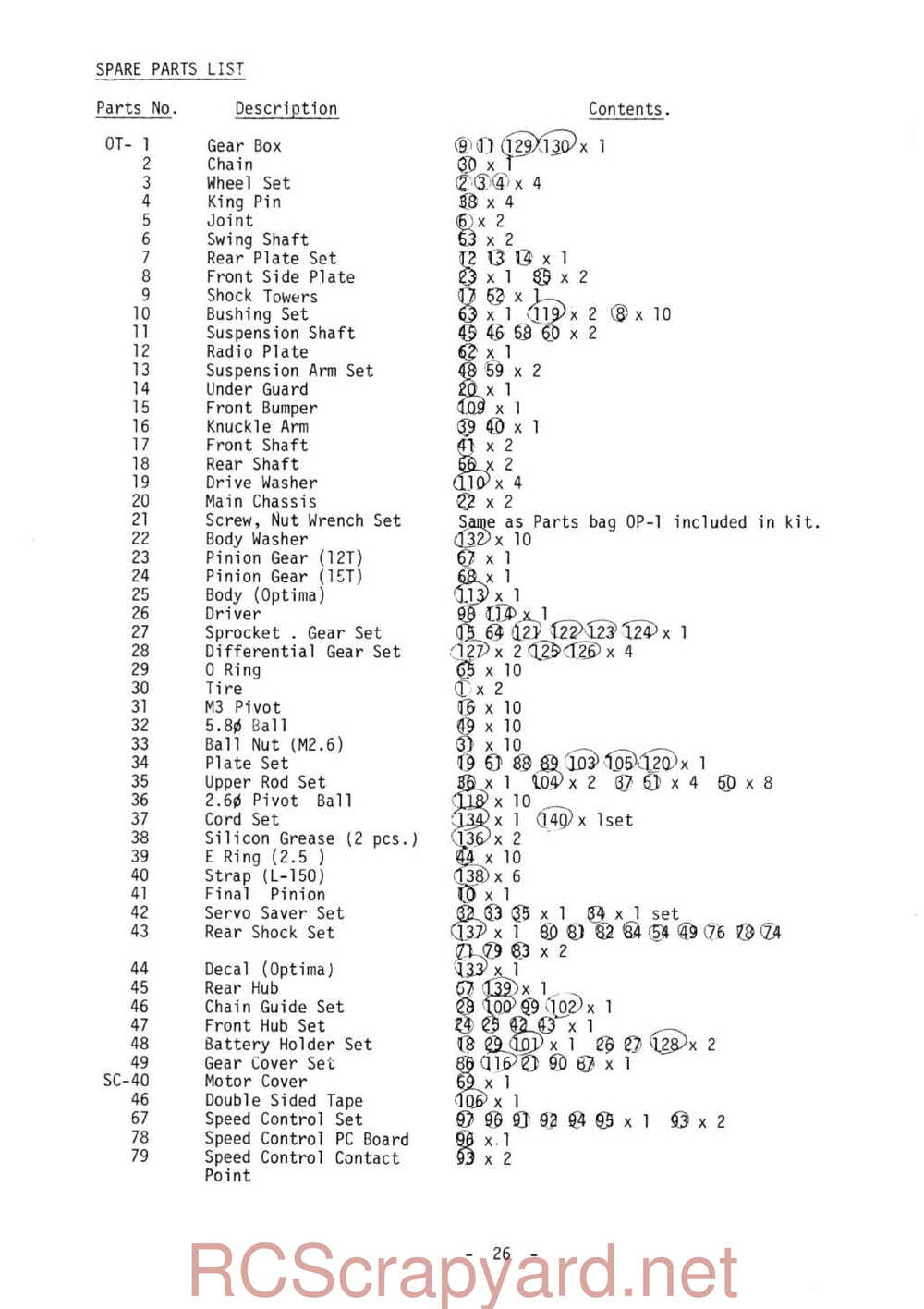 Kyosho - 3032 - Optima - Manual - Page 26