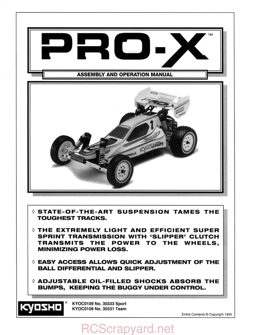 Kyosho - 30331 - 30333 - Pro-X - Manual - Page 01