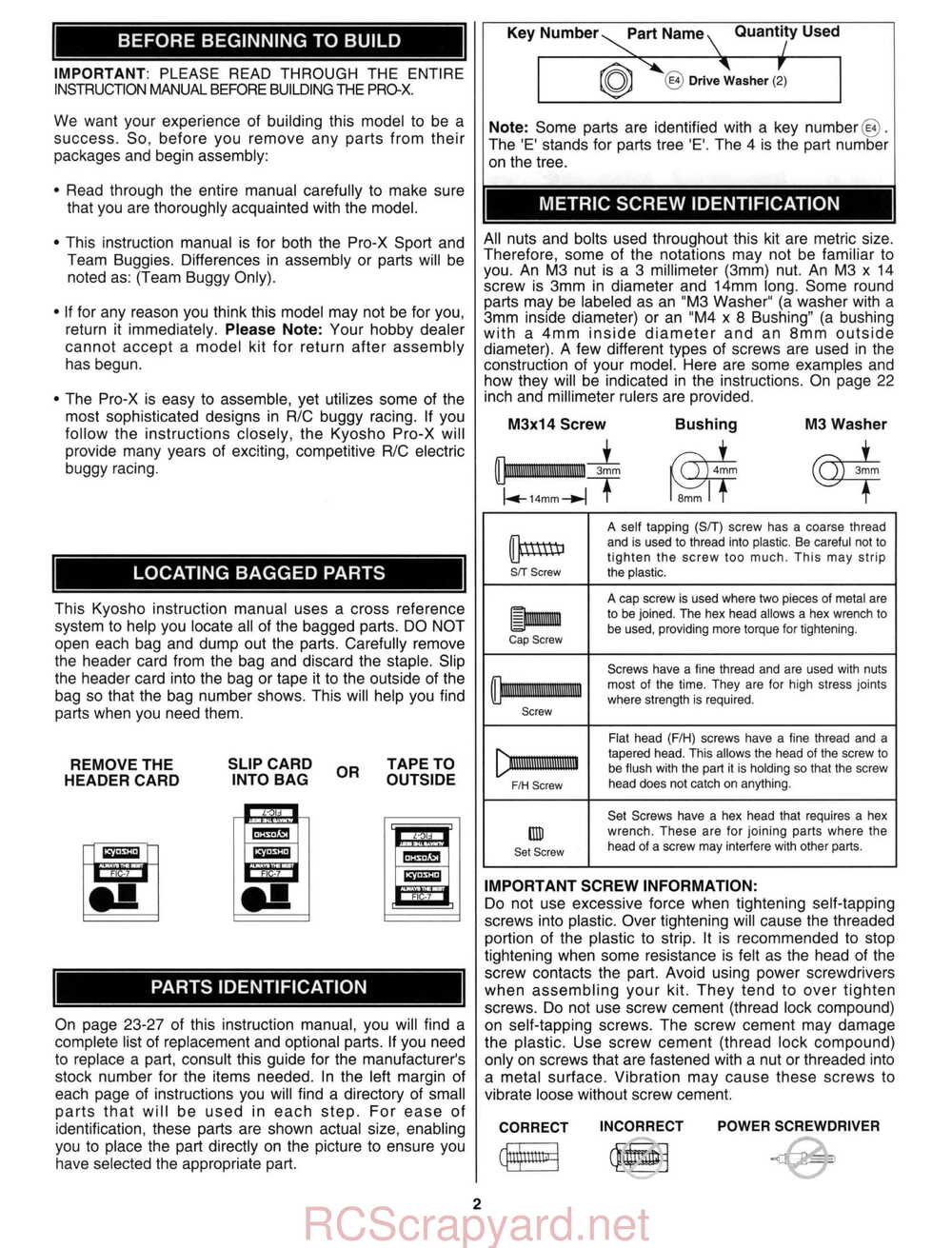 Kyosho - 30331 - 30333 - Pro-X - Manual - Page 03