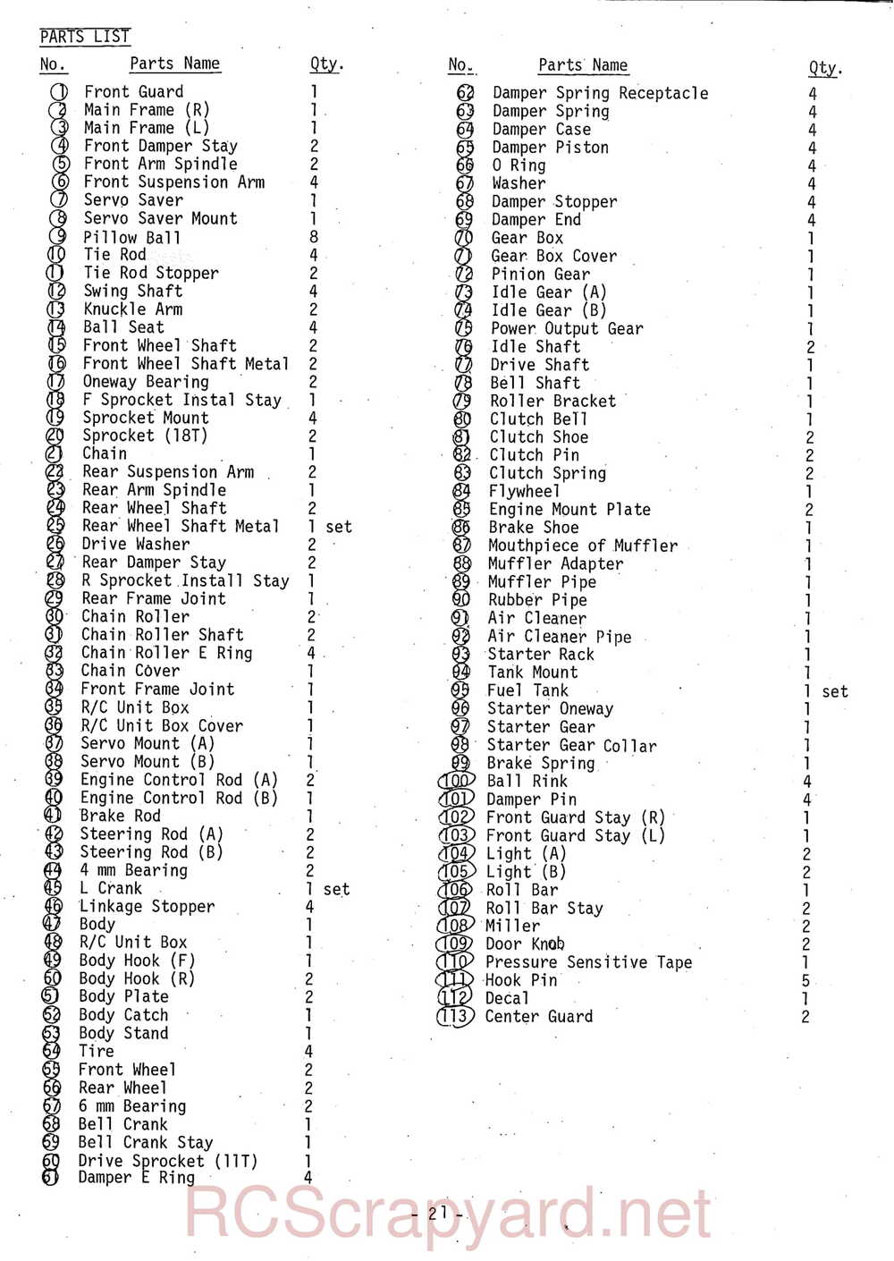 Kyosho - 3038 - Dirt-Road-10 - Datsun-4wd - Manual - Page 21