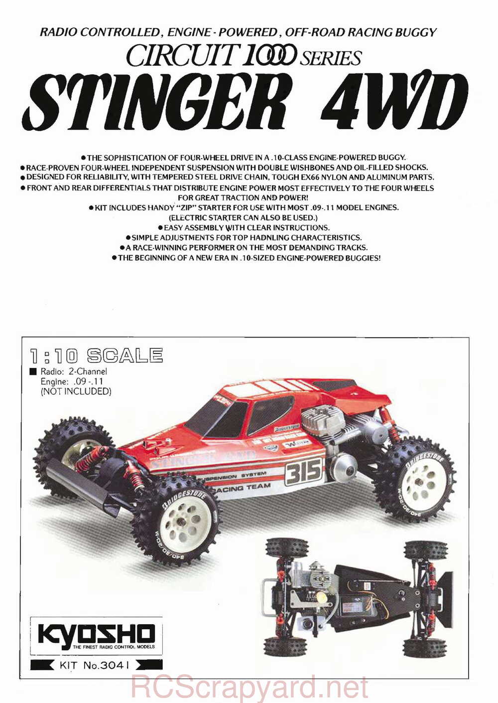 Kyosho - 3041 - Circuit-1000 - Stinger-4wd - Manual - Page 01