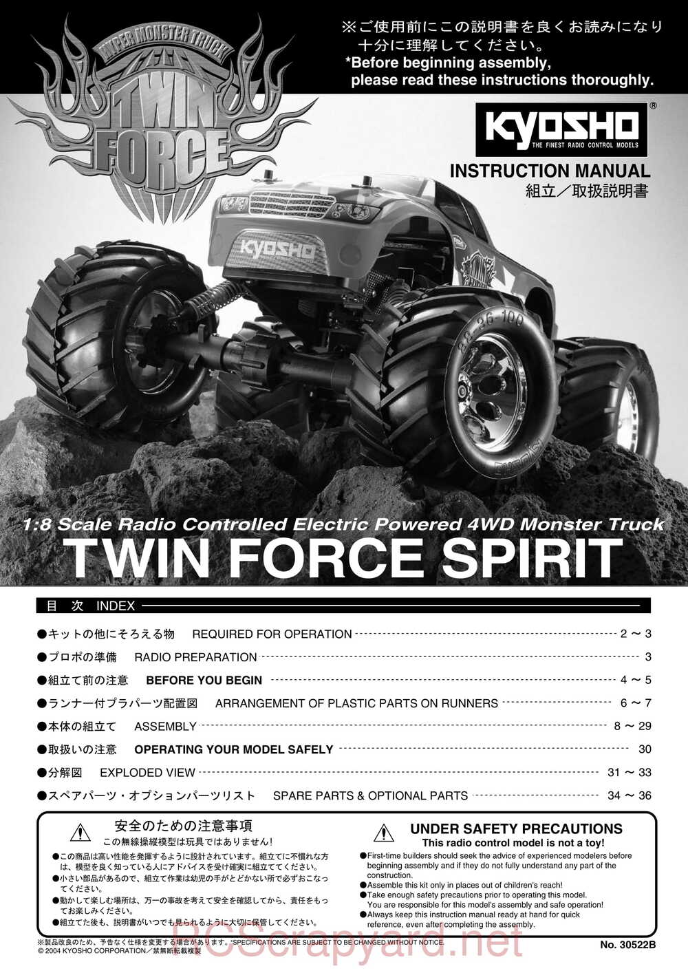 Kyosho - 30522b - Twin-Forcec-SP - Manual - Page 01