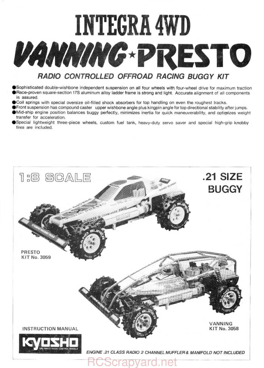 Kyosho - 3058-3059 - Vanning - Presto - Integra-4WD - V2 - Manual - Page 01